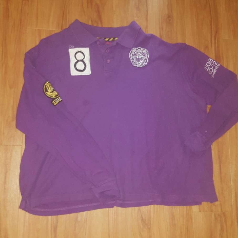 Swiss Cross Purple Rugby Oversized Polo